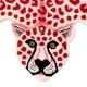 Hand Tufted Rug Pink And Red Wool Loony Leopard Rug